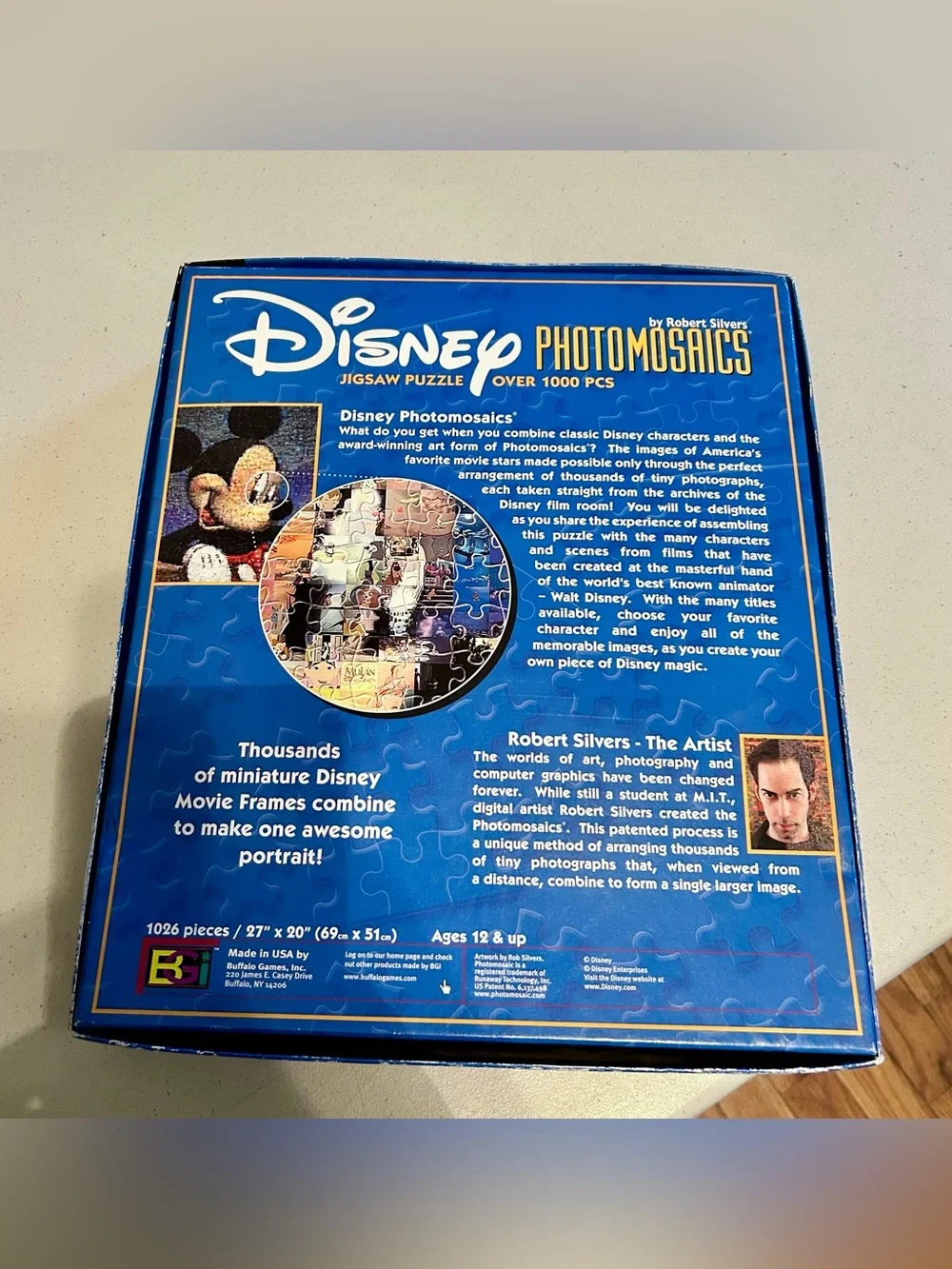 Disney Photomosaic Jigsaw Puzzle - Mickey Mouse, 1000 Pieces Buffalo Games- Used